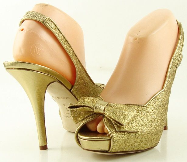 Kate Spade Giada Gold Glitter Wedding Womens Designer Shoes Platform