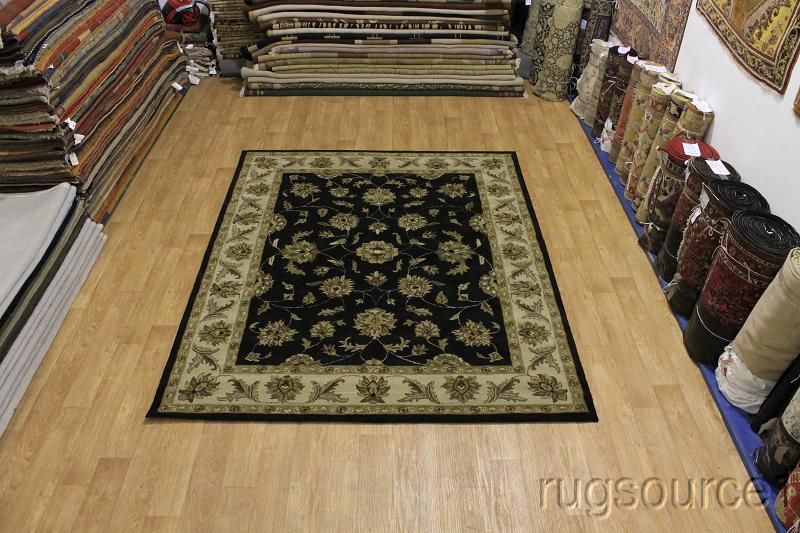 Black All Over Floral 8x10 Kashan Persian Oriental Area Rug Carpet