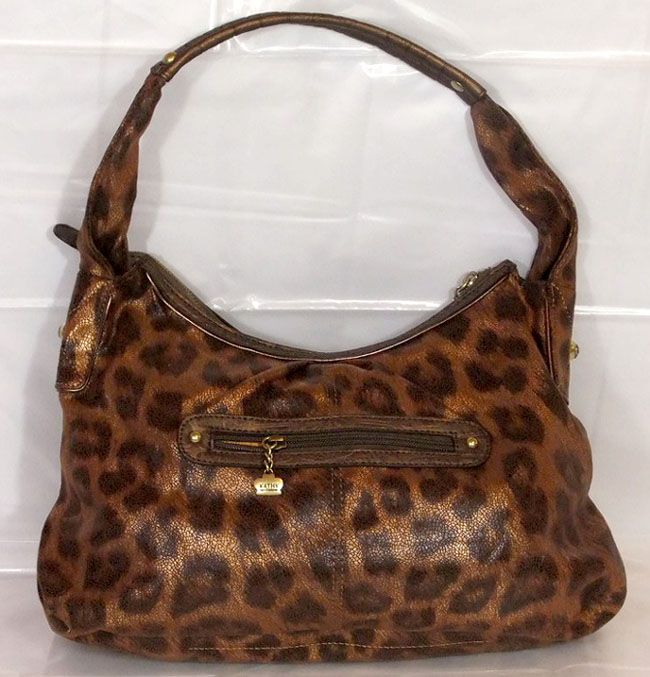 Kathy Van Zeeland Handbag Cheetah Spotted Buckle Pocket