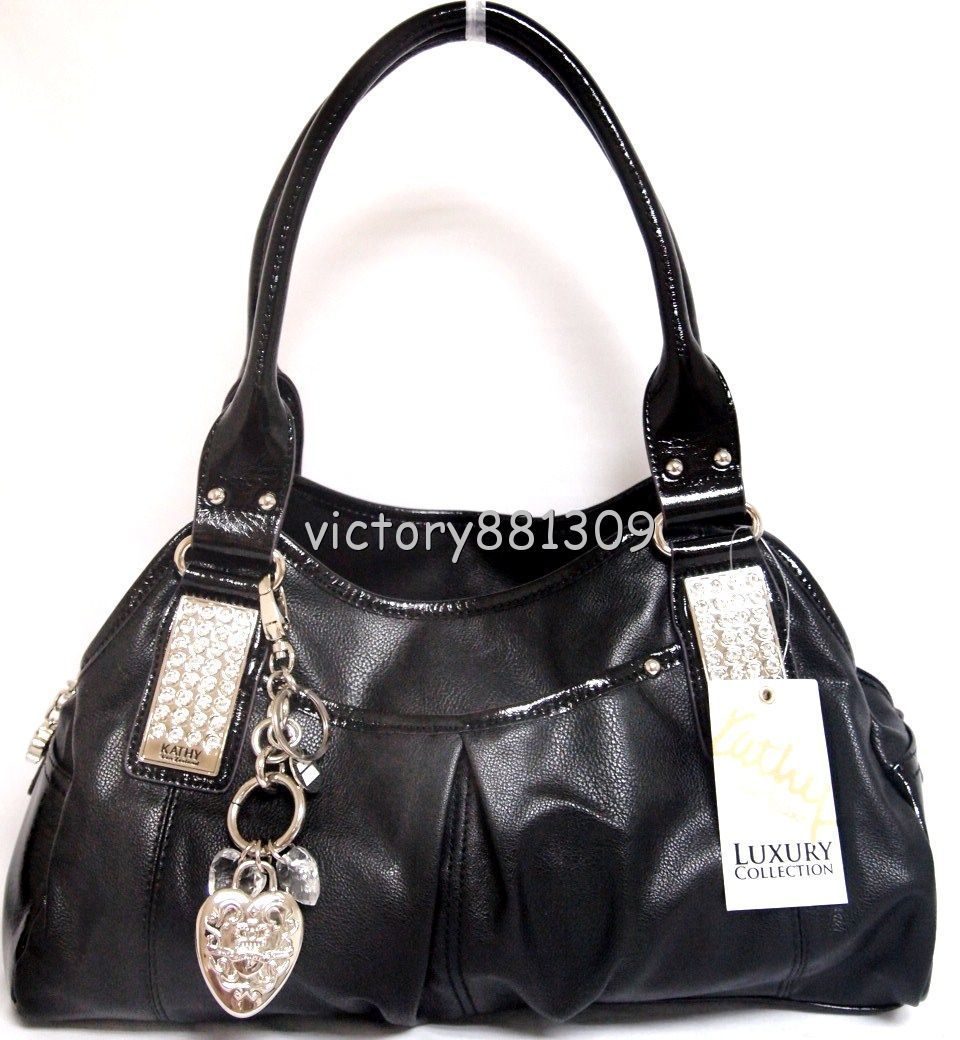 Kathy Van Zeeland Spotlight III Swagger Satchel Handbag Black