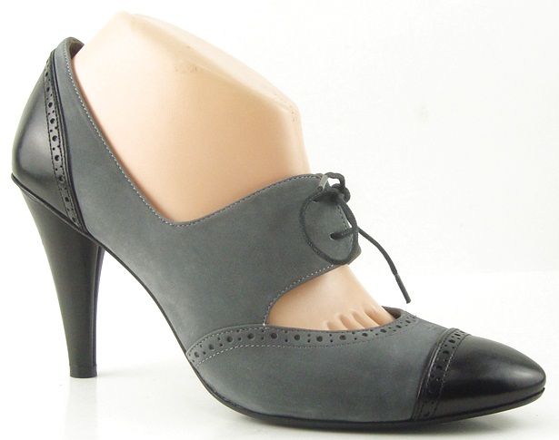 Via Spiga Kelis Graphite Suede Black Womens Designer Shoes Lace Up