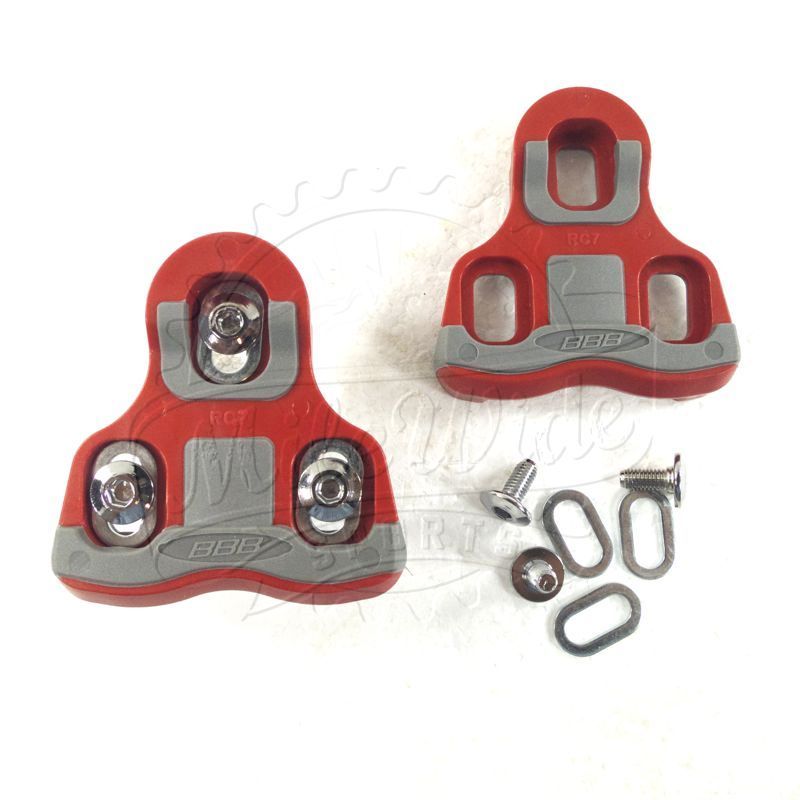 BBB Multiclip Road Cleat Set Look KEO Red 6 Degrees Float 3 Bolt Road