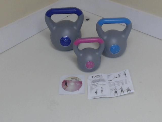 Tone Fitess 5 10 15 Vinyl Cement Kettlebell Set