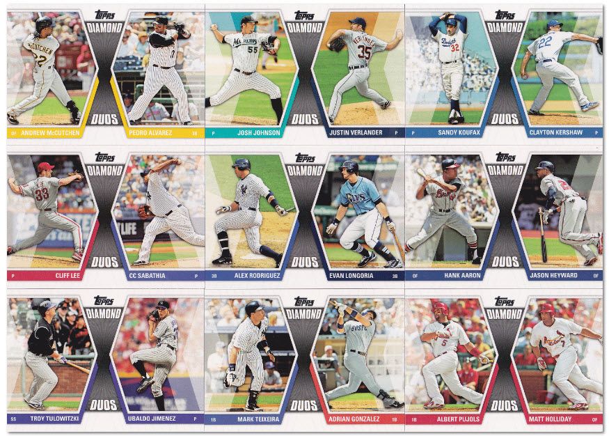 2011 Topps 2 Diamond Duos Complete Set of 30 Cards