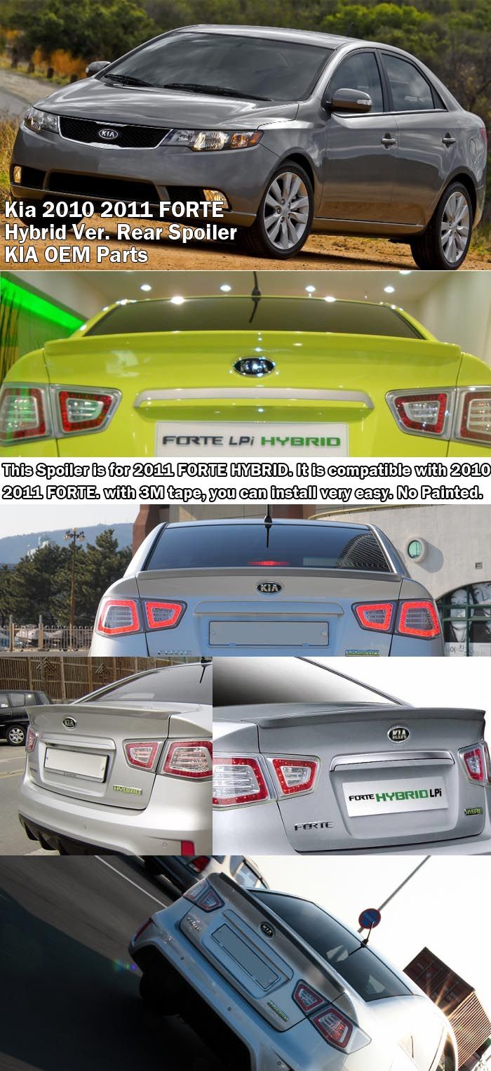 Kia 2010 2011 Forte Sedan Hybrid Rear Spoiler Parts