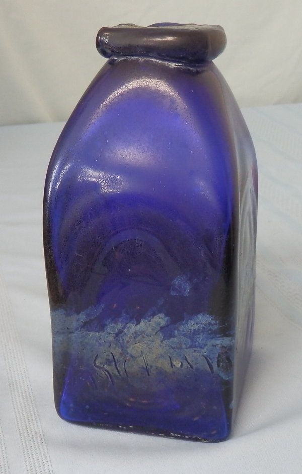 1970 Kimrie Newcomb Studio Art Glass Iridescent Colbalt Blue Milk