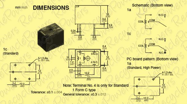 JS1 12V F Relay 5 Pins Power Relay 10A 12VDC Nais