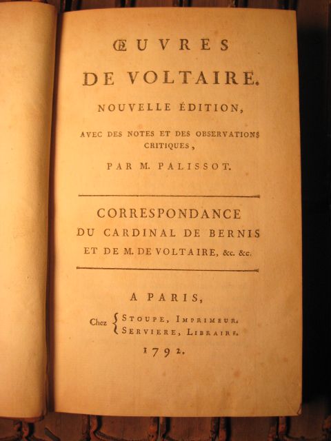 1792 Voltaires Works in 54 Volumes