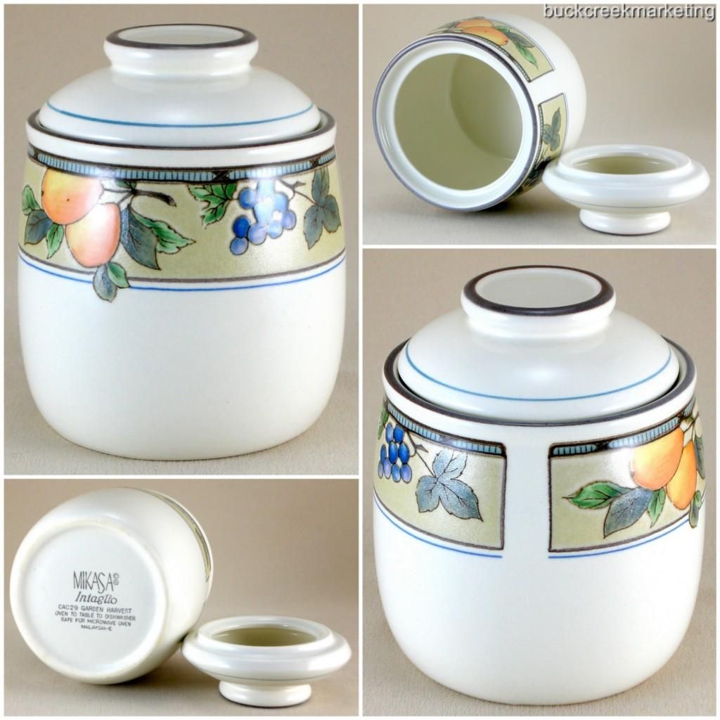 Kitchen Canister Garden Harvest CAC29 Mikasa Intaglio Stoneware