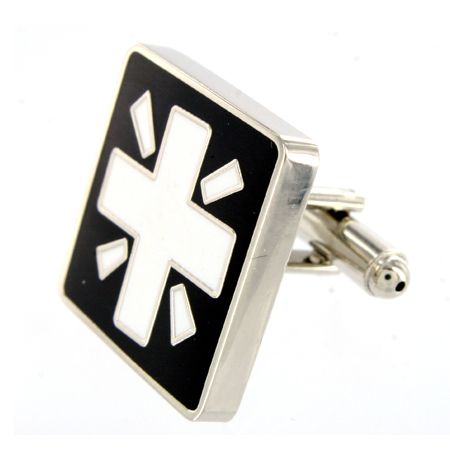 King Baby Studio Enamel Cufflinks Virgin Cross Rose