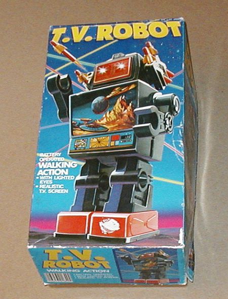 Vintage TV Robot Hong Kong with Box 4 Missiles