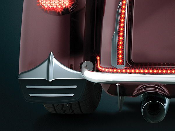 Kuryakyn 7220 Chrome Mud Flaps with Fender Accents for Harley Street