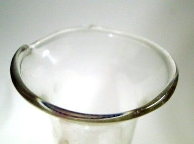 Antique Apothecary Clear Lab Glass Flask w Applied s Handle Pour Lip