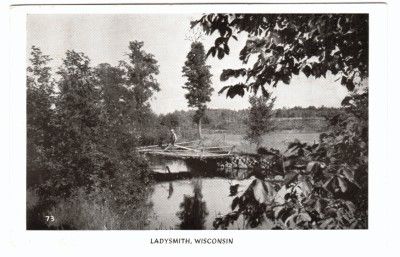 Vintage Postcard Ladysmith Wisconsin Wi Bridge 1945