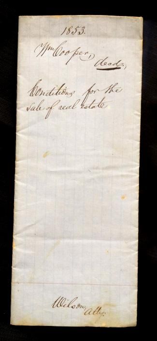 1853 Antique Ephemera Wm Cooper Lancaster PA Public Sale Document