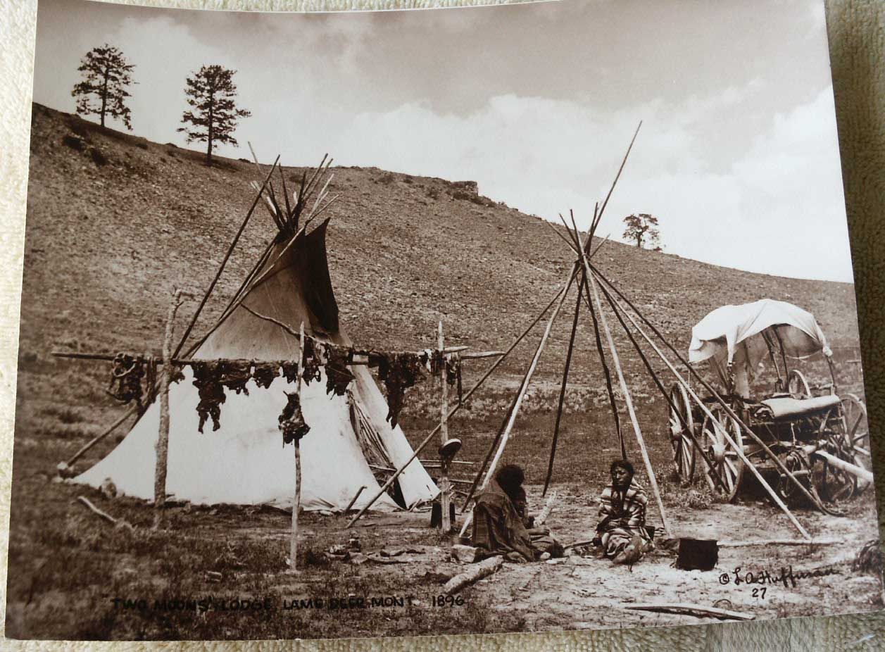 Photo Two Moons Lodge Lame Deer Montana 1896 from Original