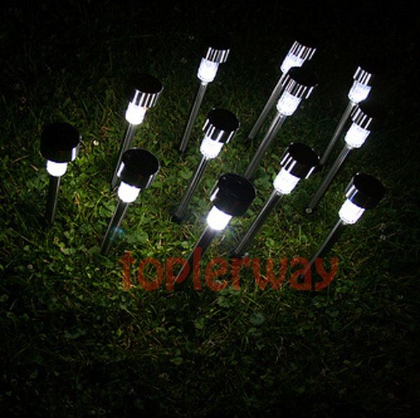 10pcs Outdoor Garden Stainless Steel LED Solar Landscape Spot Light