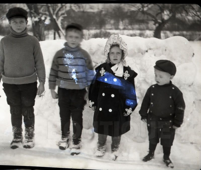 Antique Negatives Lakeville PA Skaters Stanhope Huge Sleigh Women The