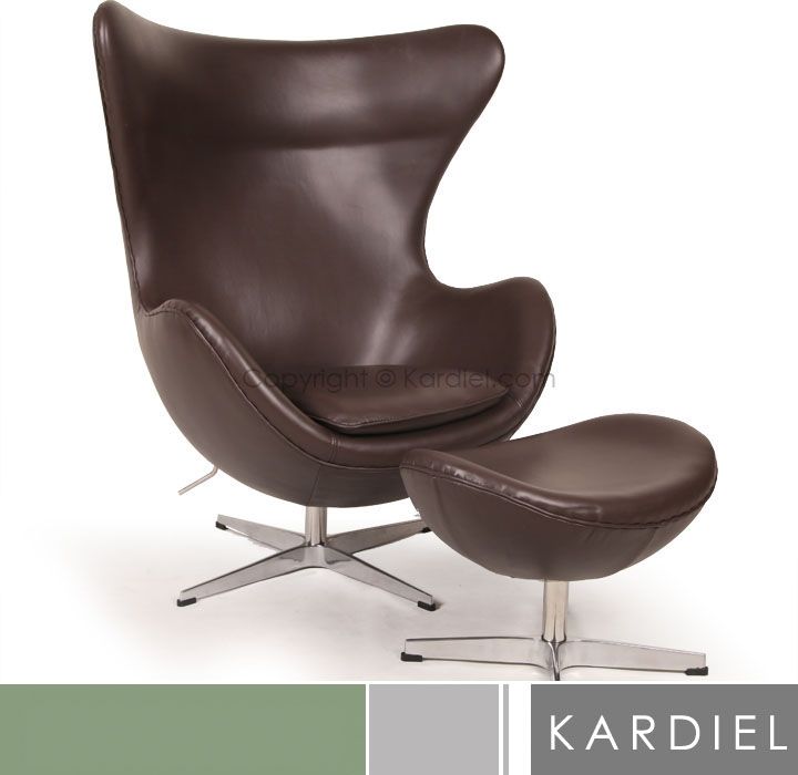 Choco Brown Premium Leather Swan Womb Lounge Modern Eames