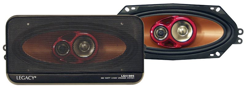 Legacy Car Stereo LS4108S New 4 x 10 Three Way Speakers 300 Watt