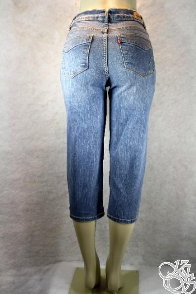 Levis Jeans 512 Perfect Waist Petite Light Denim Womens Capris New