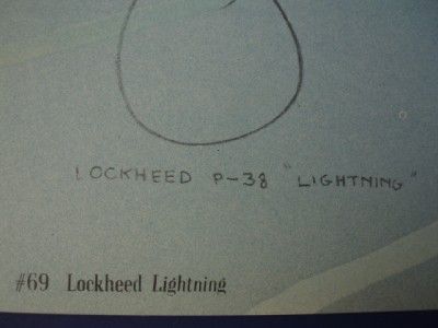 Lockheed P 38 Lightning WWII Airplane Print 1940s