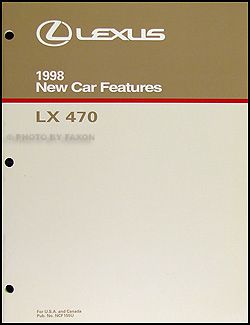 1998 Lexus LX 470 Features Service Training Manual 98 LX470 New