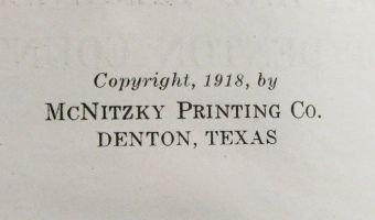 Scarce 1918 1st Ed Texana Lewisville Texas Sanger History Denton