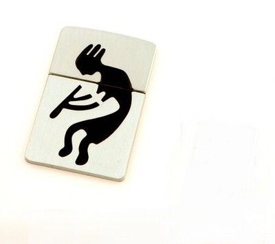 Kokopelli Motif Silver Satin Zippo Lighter Cover