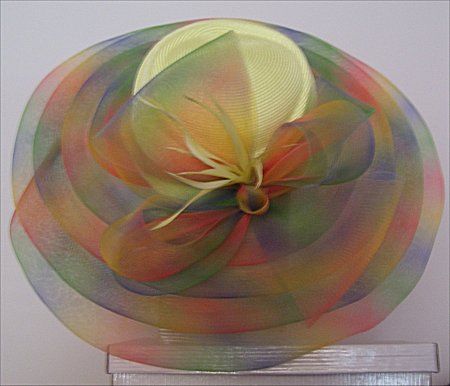 Stunning Rainbow Wide Brim Hat Derby Church Wedding Last One