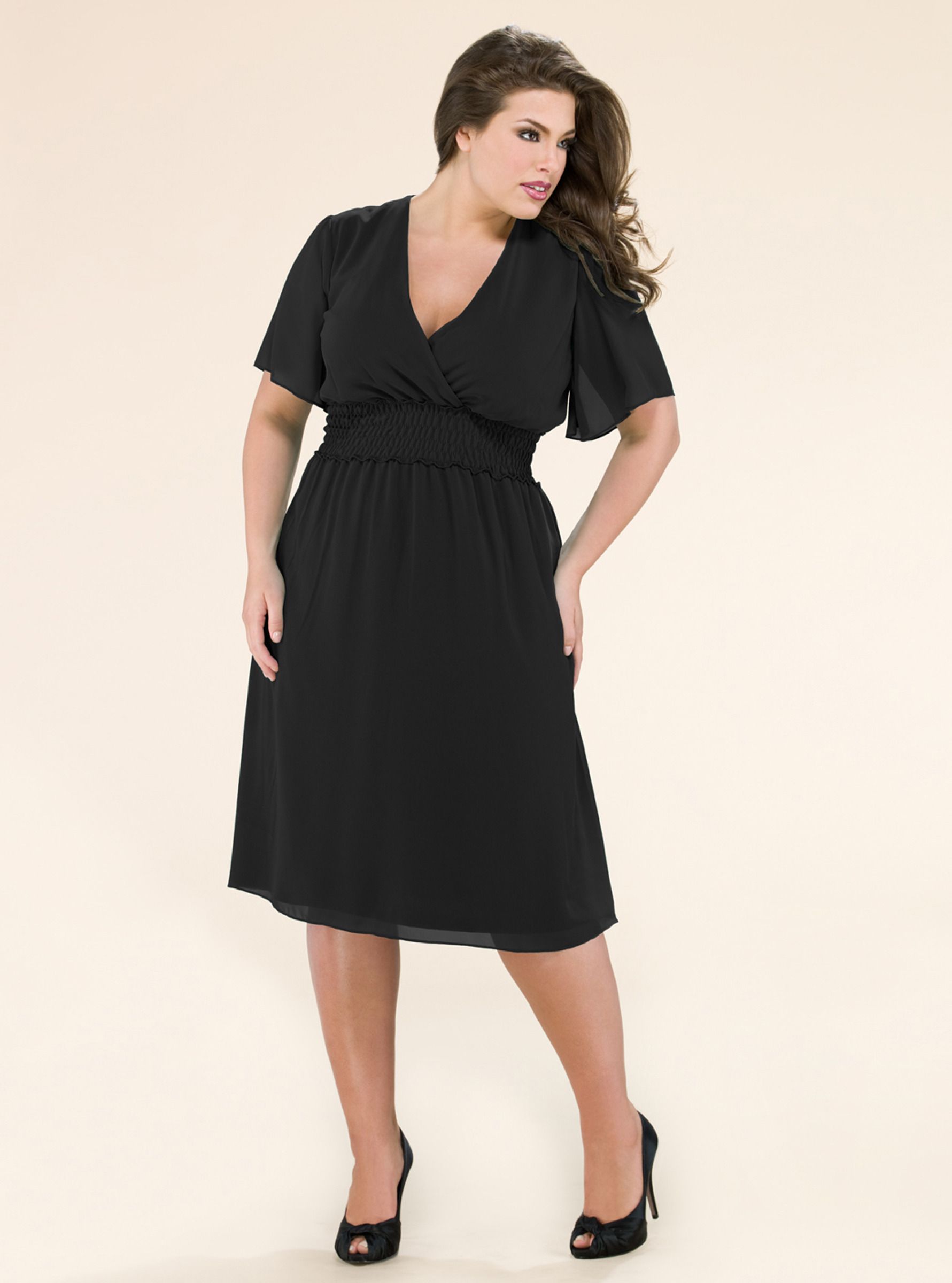 Plus Size 5X Kiyonna Stella Little Black Dress 30W 32W