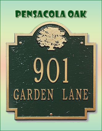 This stylish new address marker features the beautiful Live Oak Tree