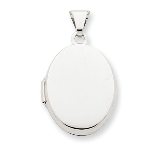 New Beautiful not Engraveable 14k White Gold Polished Plain Locket