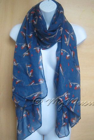 Love Bird Print Scarf Oversize Festive Robin Fashion Celebrity Casual