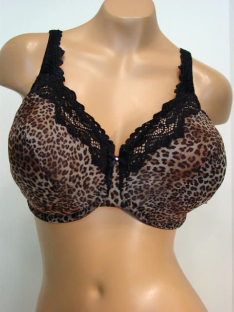 Lunaire Whimsy Barbados Semi Demi Bra 36DD LEOPARD Underwire Bandless