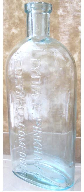 Vintage Bottle Lydia Pinkhams Vegetable Compound Aqua 8 1 4 Tall