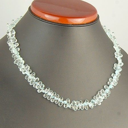 WORLD CLASS NATURAL SANTA MARIA AQUAMARINE BRIOLETTES NECKLACE