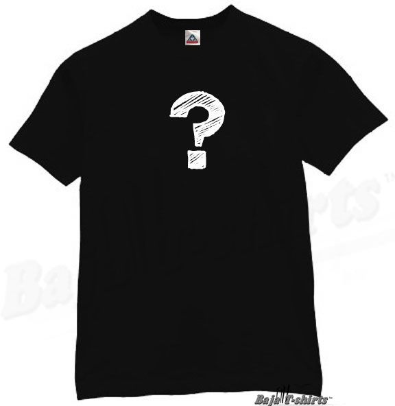 Question Mark T Shirt Cool Graphic Funny Tee BK XL