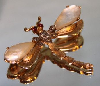 Vintage 1950s Crown Trifari Fantasia Series Dragon Fly Pin