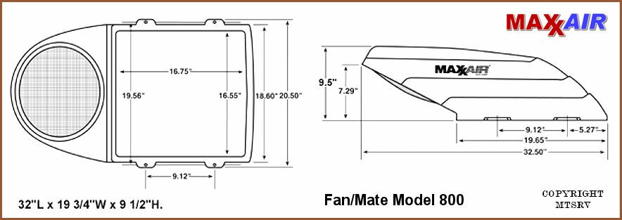 Maxxair Fan Mate Model 800 RV Fan and Vent Rain Cover