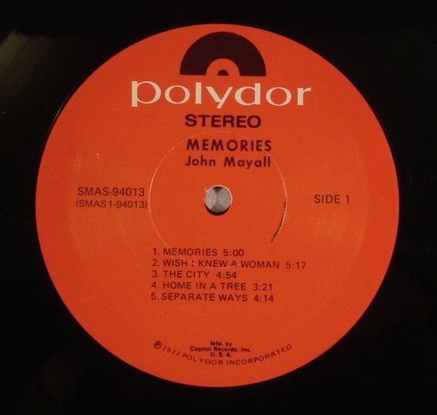 John Mayall Memories 1972 LP EX NM