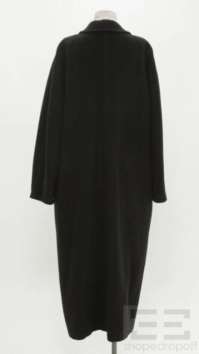 MaxMara Black Double Breasted Full Length Coat Size 12 14