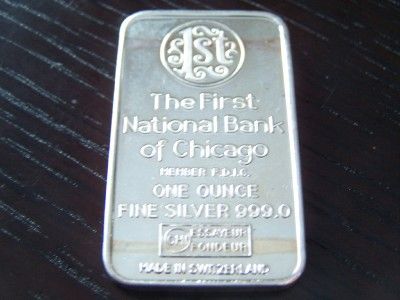 1st National Bank Adler Planetarium Chicago Silver Bar