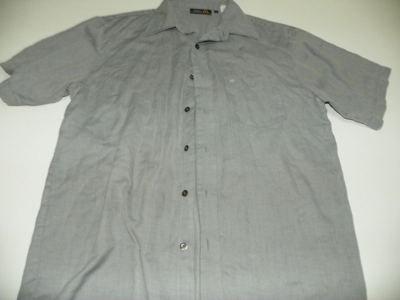 McDonalds Gray Uniform Shirt M Medium Cotton Costume