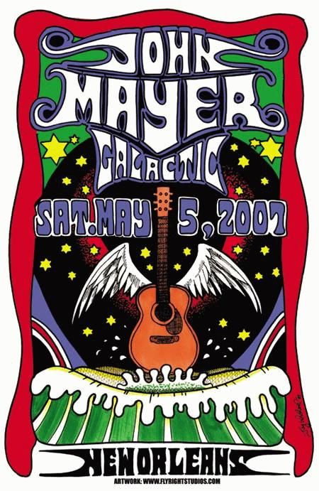 John Mayer Galactic New Orleans 2007 Concert Poster