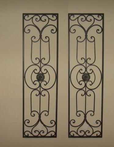 Tuscan Mediterranean Wrought Iron Metal Wall Grille Grill Set