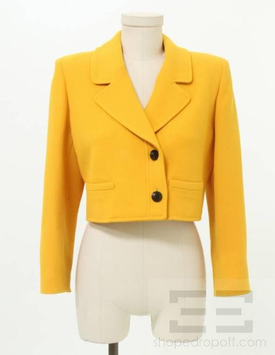 Valentino Vintage Merigold Yellow Cropped Jacket Size 4