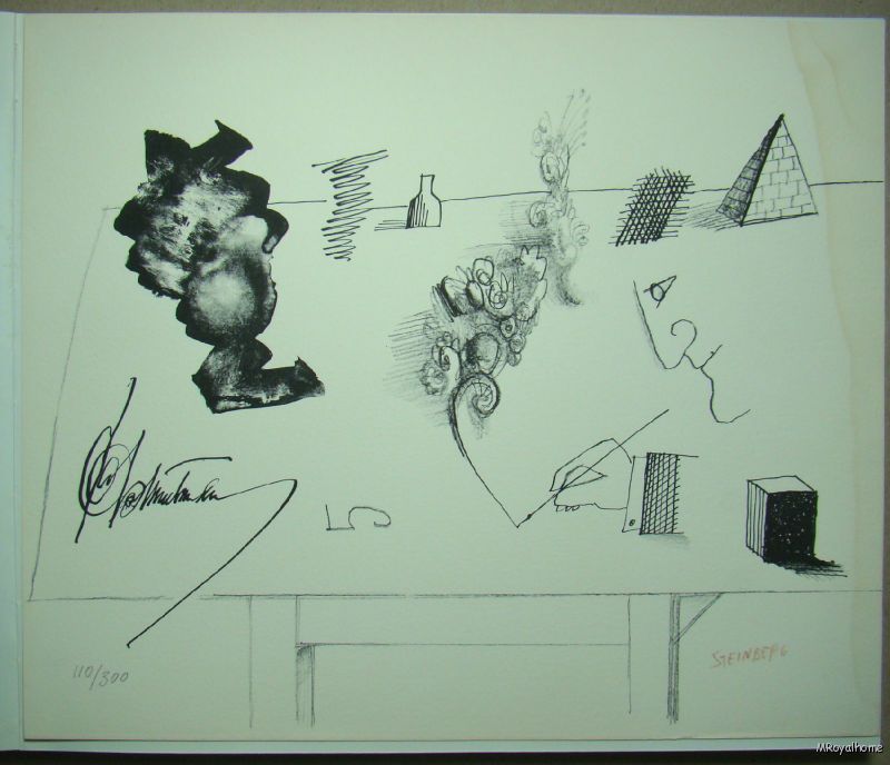 .LTD.ED.300 w/SIGNED LITHOGRAPH Saul Steinberg Le Masque Maeght Butor