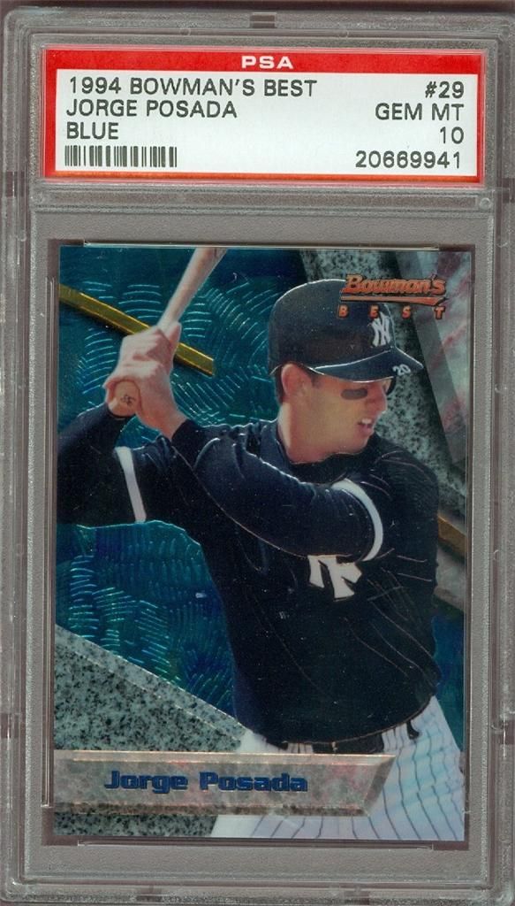 1994 Bowmans Best Jorge Posada 29 PSA 10 Rookie Yankees Blue