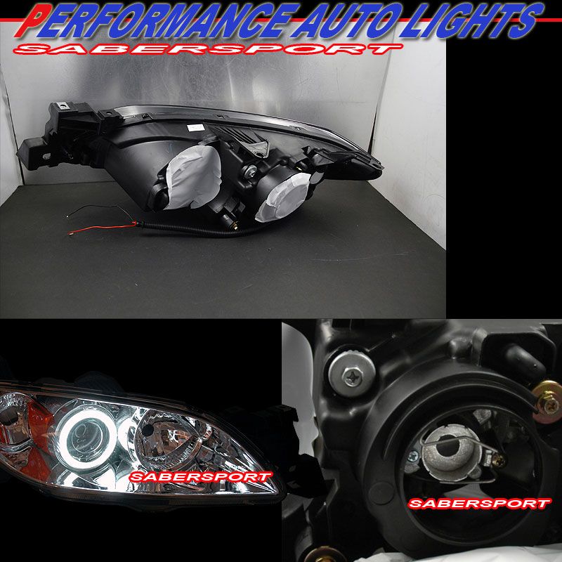 2004 2008 MAZDA 3 SEDAN OE STYLE CHROME PROJECTOR HEADLIGHTS W/ CCFL